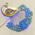 Hand Crafted Metal LED Peacock Hanging Wall Art - right_view