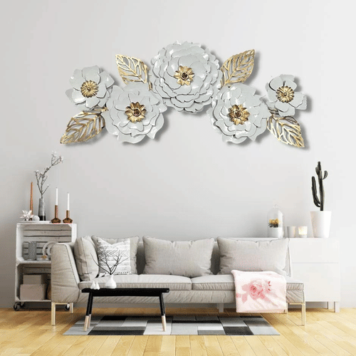 Royal White Jasmine Flower Metal Wall Art