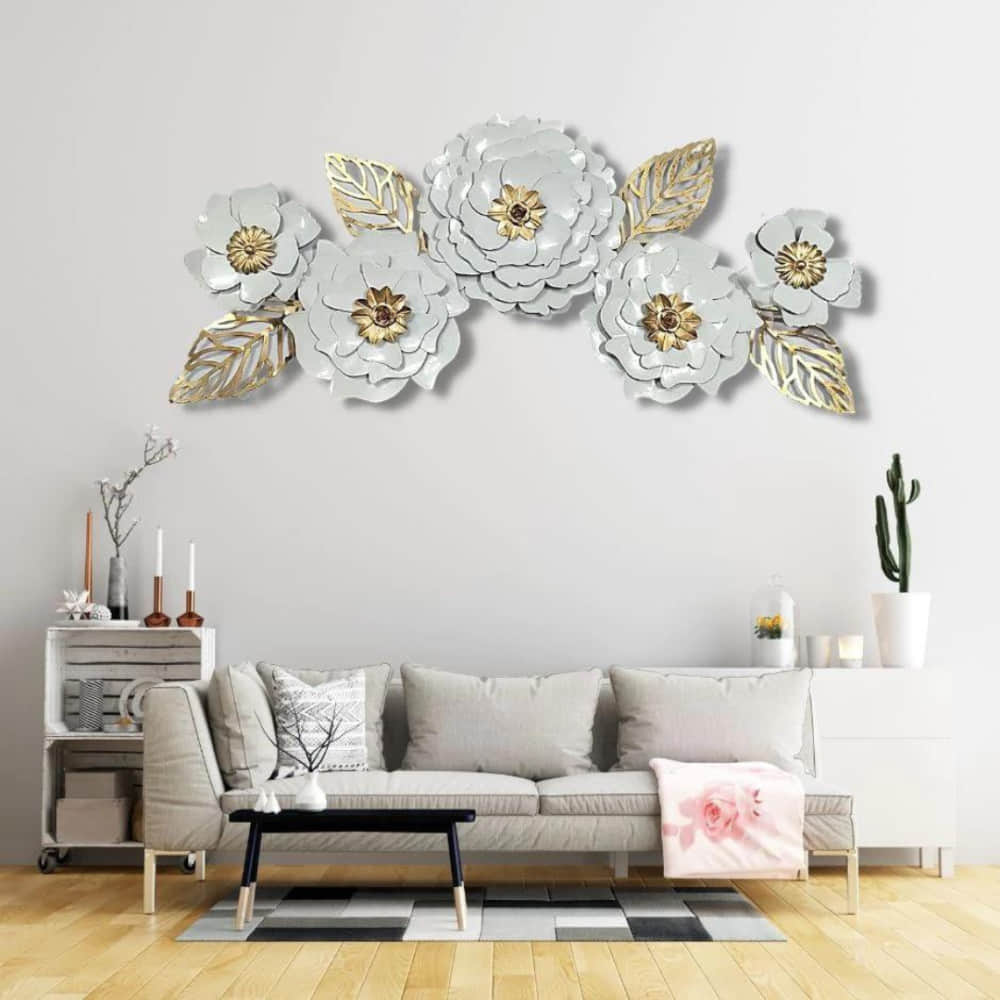 Royal White Jasmine Flower Metal Wall Art - photo