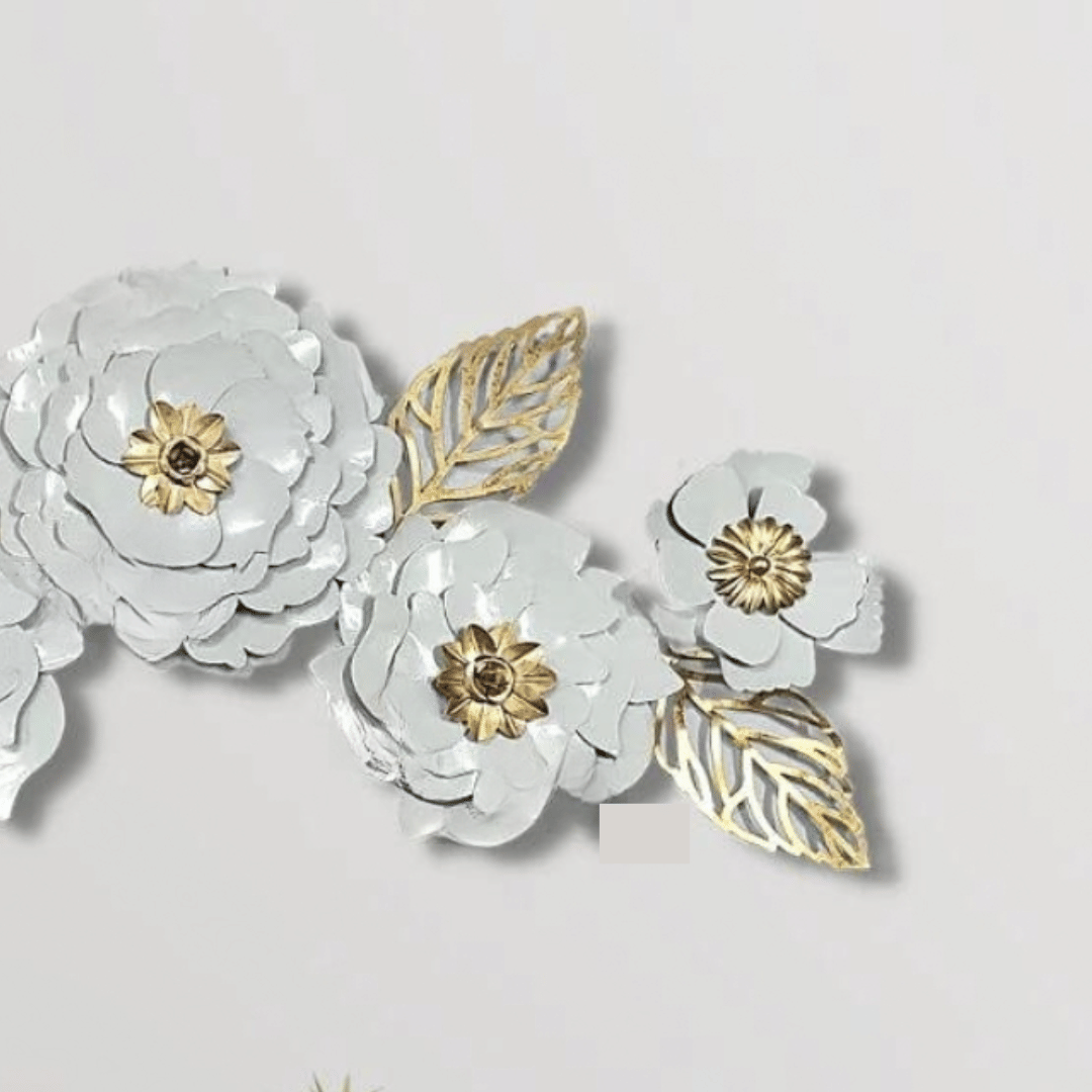 Royal White Jasmine Flower Metal Wall Art