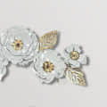 Royal White Jasmine Flower Metal Wall Art - rear_view