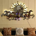 Tauras Antique Metal 7 Running Horses With Led Wall Décor - photo