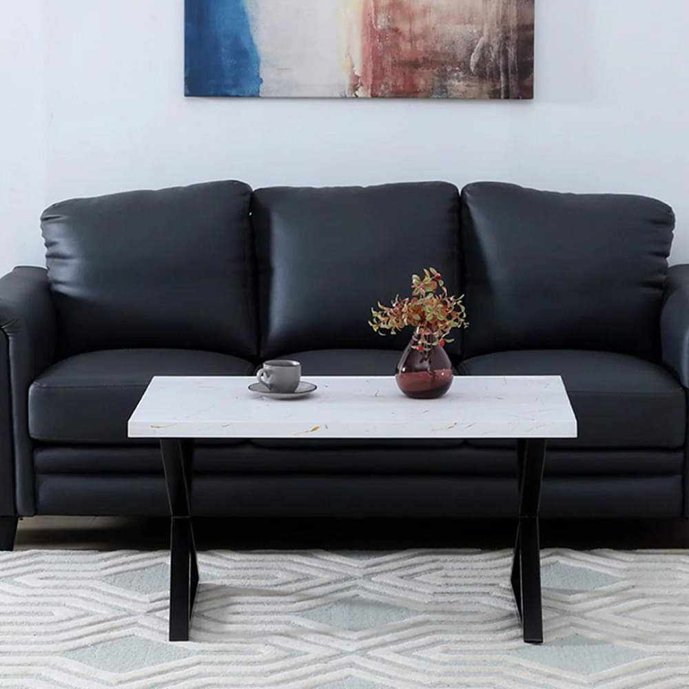 Helical Metal Coffee Table In White Colour - photo