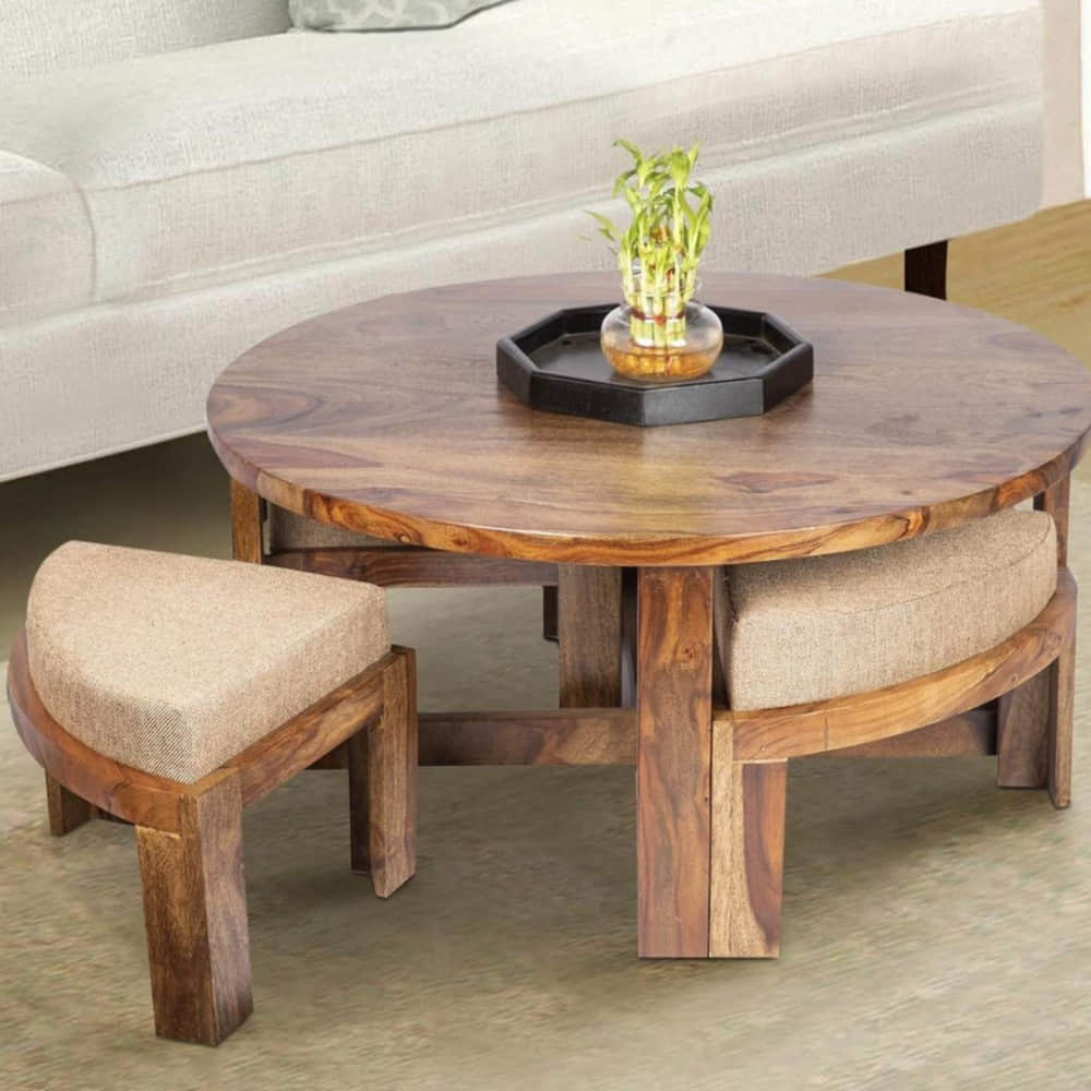 Dego Round 4 Seater Coffee Table Set - photo