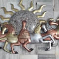Orleans Metal Wall Décor Item Antique Metal 7 Running Horses with LED Home Décor Metal Wall Art - front_view