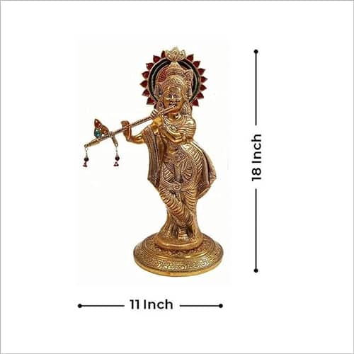 Lord Krishna Playing Flute Standing Idol