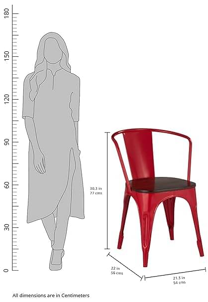 Tauras Metal Café Chair With Wooden Seat