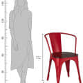 Tauras Metal Café Chair With Wooden Seat - front_view