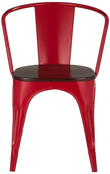 Tauras Metal Café Chair With Wooden Seat