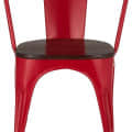 Tauras Metal Café Chair With Wooden Seat - top_view