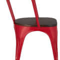 Tauras Metal Café Chair With Wooden Seat - rear_view