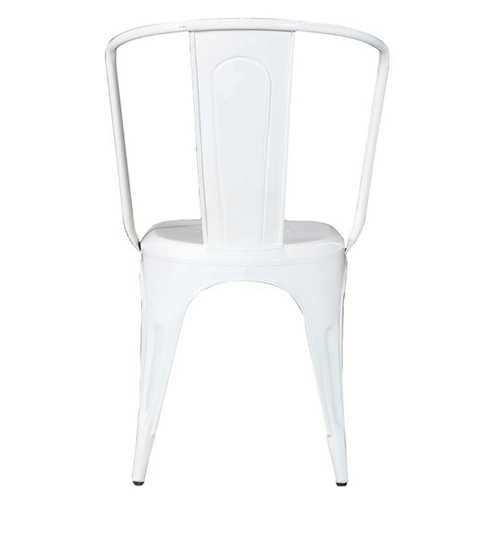 Bristol White Metal Chair - rear_view