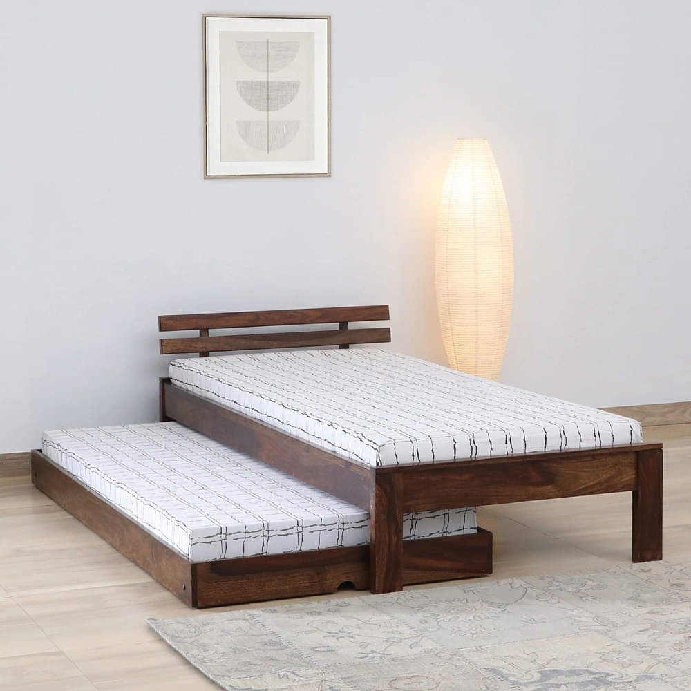 Pure Sheesham Wooden Single Bed - photo