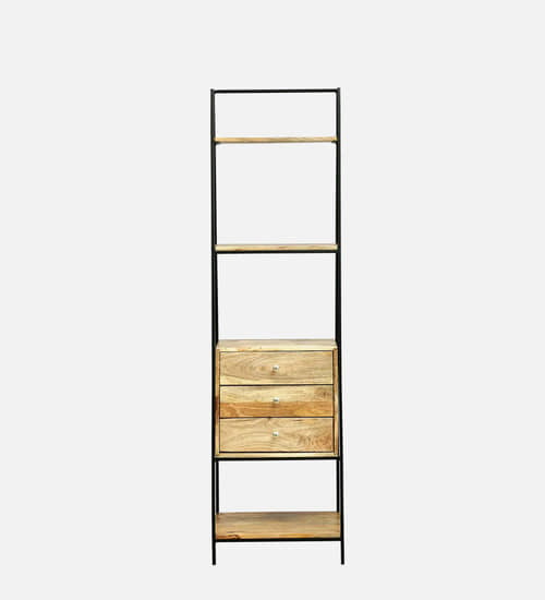 Eric Solid Wood Book Shelve In Natural Finish