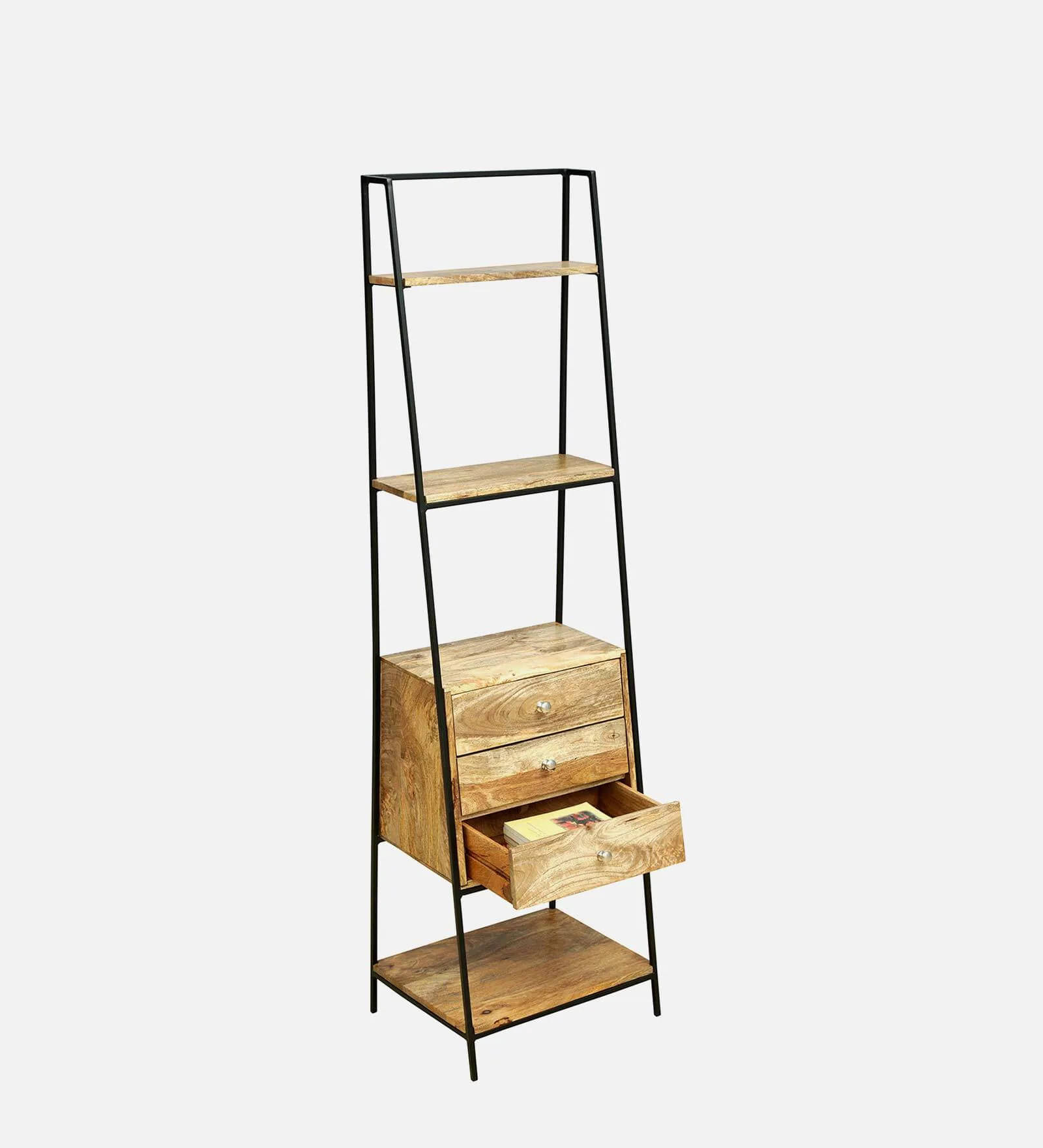 Eric Solid Wood Book Shelve In Natural Finish