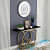Console Table With Black Marble Gold Finish - top_view