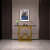 Console Table With Black Marble Gold Finish - rear_view