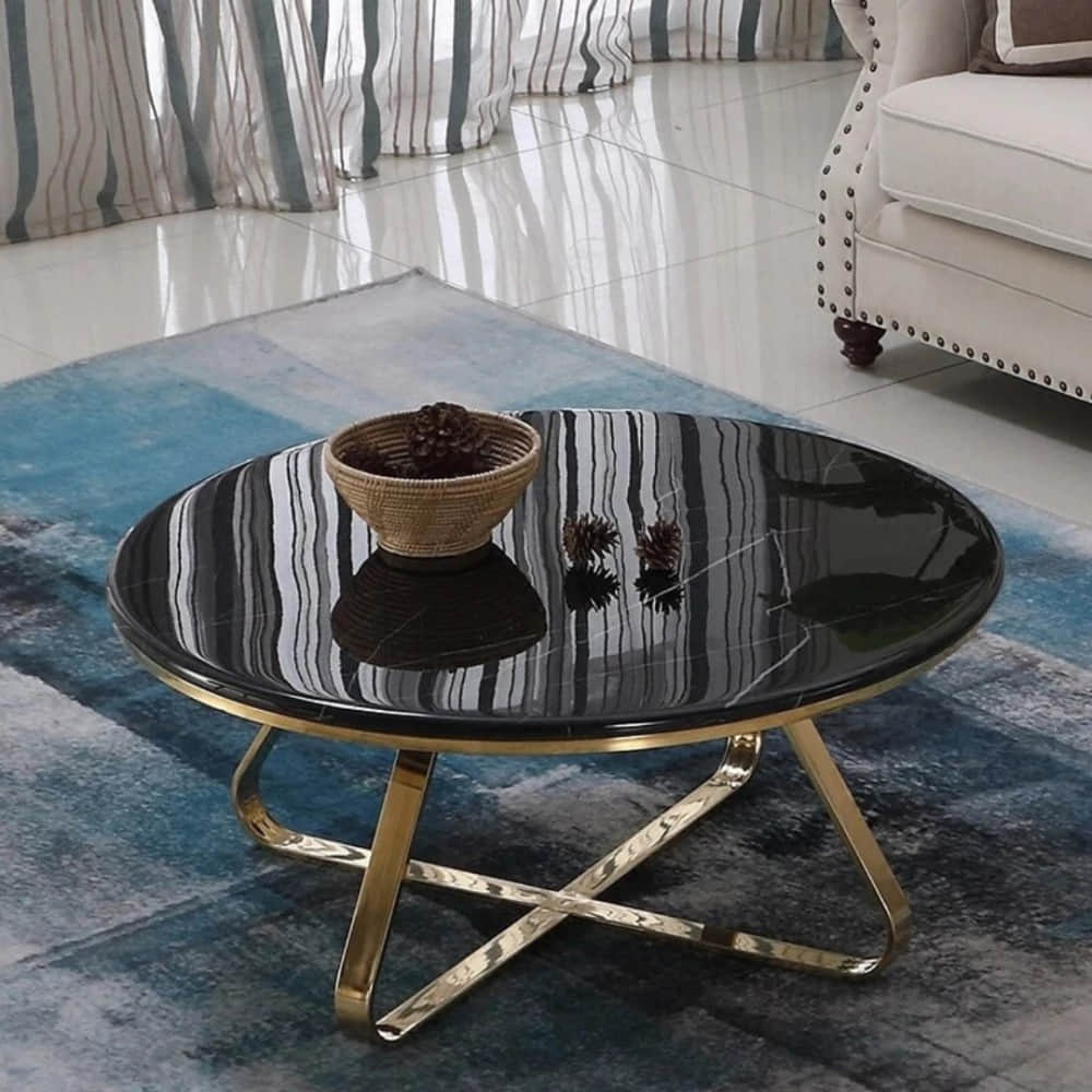 Serene Round Metal Coffee Table - photo
