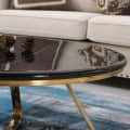 Serene Round Metal Coffee Table - front_view