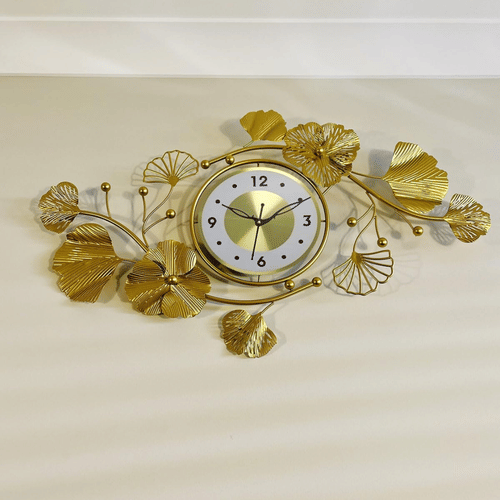 Warsaw Golden Wall Clock Metal Wall Art