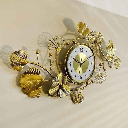 Warsaw Golden Wall Clock Metal Wall Art
