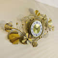Warsaw Golden Wall Clock Metal Wall Art - top_view