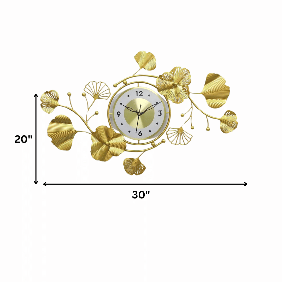 Warsaw Golden Wall Clock Metal Wall Art - rear_view