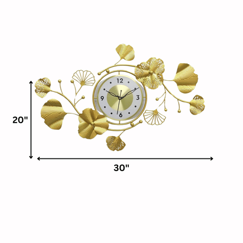 Warsaw Golden Wall Clock Metal Wall Art