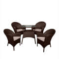 4+1 Outdoor furniture Chair Set With Cushions - front_view