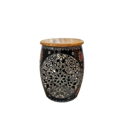 Hand Painted Sitting Iron Stool
