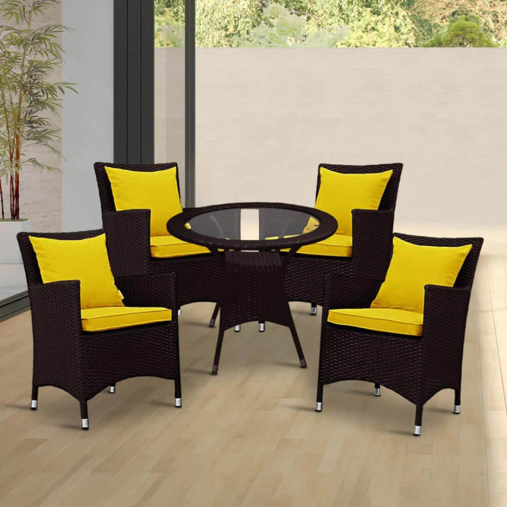 Veranda Wicker Outdoor Table With Chair Sets - photo