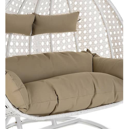 2 Seater Swing Chair for Garden with Cushion and Stand