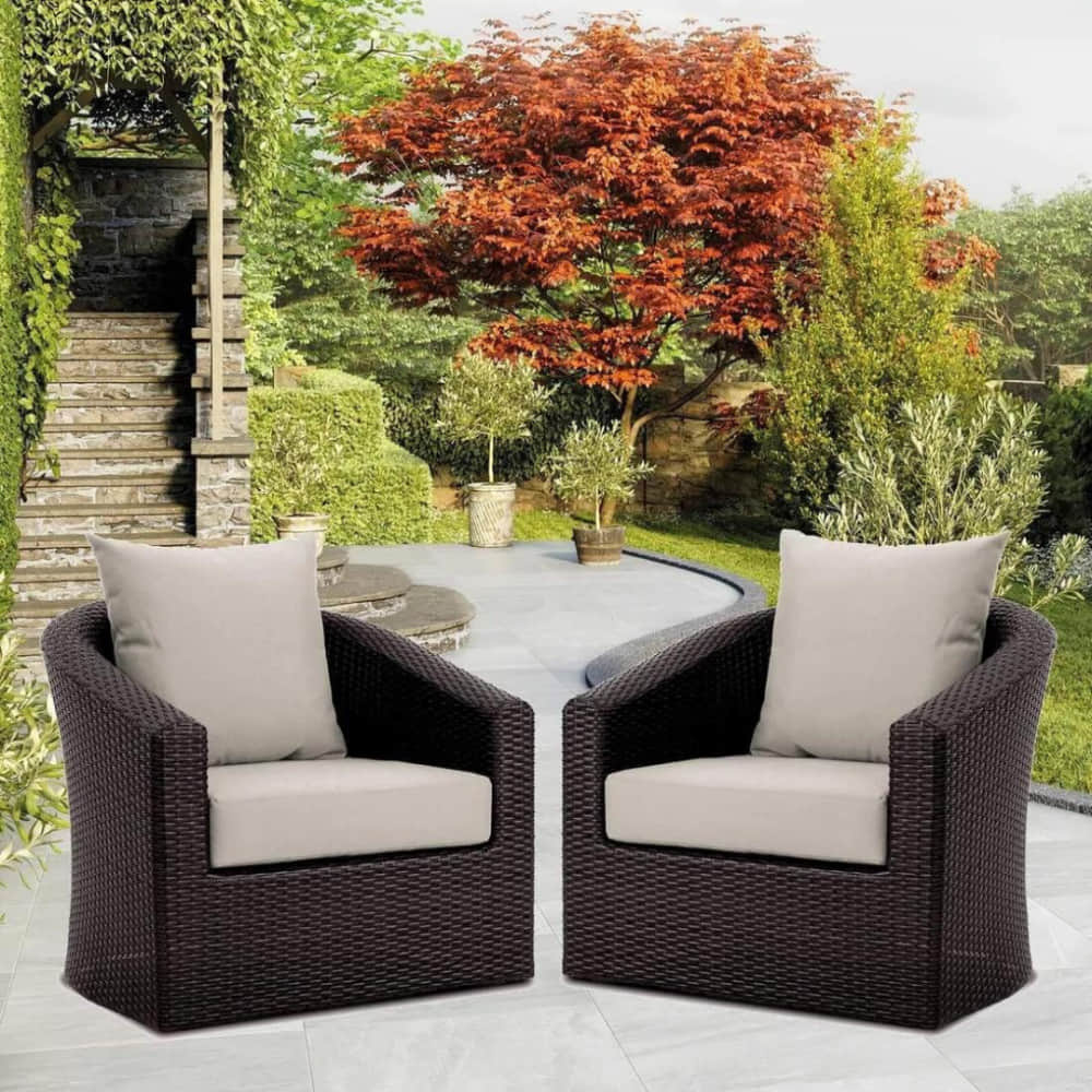 Neoxy Outdoor Wicker Sofa Set in Brown - photo