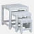 Ness Solid Wood Nest Table In White Colour - front_view