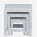 Ness Solid Wood Nest Table In White Colour - top_view