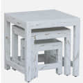 Ness Solid Wood Nest Table In White Colour - rear_view