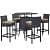 Barcelona 4+1 Bar Chair Set Furniture Wicker Waving  with Cushions - front_view