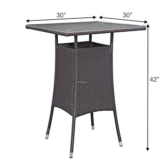 Barcelona 4+1 Bar Chair Set Furniture Wicker Waving  with Cushions - rear_view