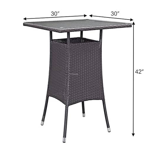 Barcelona 4+1 Bar Chair Set Furniture Wicker Waving  with Cushions