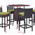 Orleans 4+1 Bar Chair Set I Furniture Wicker Waving  with Cushions - top_view