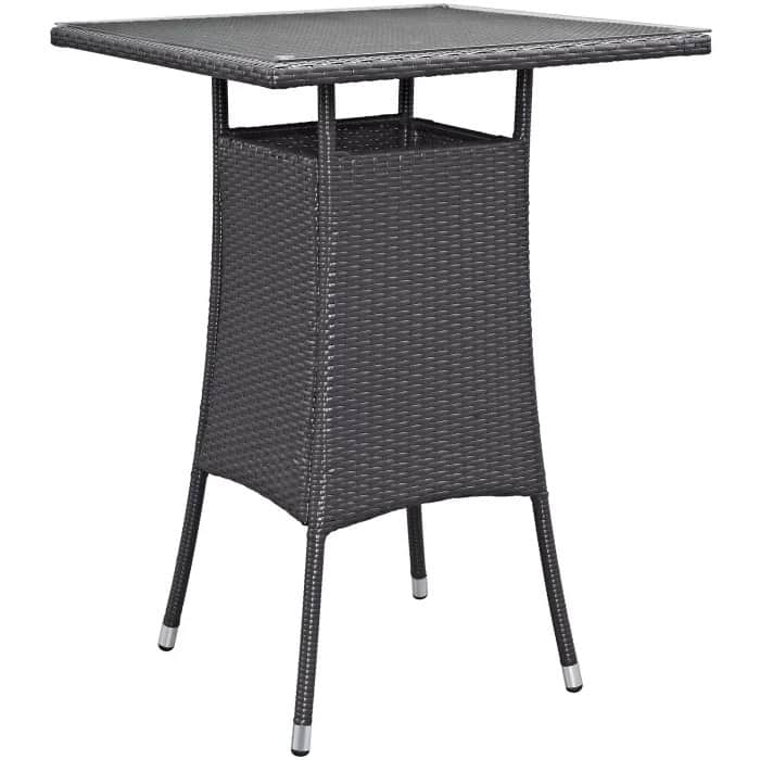Orleans 4+1 Bar Chair Set I Furniture Wicker Waving  with Cushions - rear_view