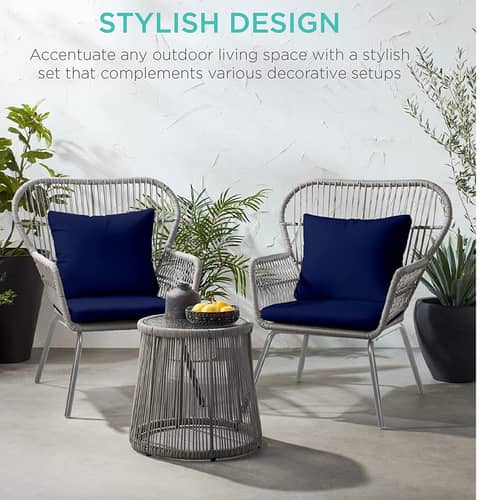 1 Seater Coffee Table Set I Furniture Rope Chair with Cushion