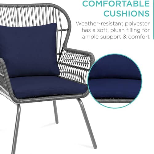 1 Seater Coffee Table Set I Furniture Rope Chair with Cushion