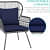 1 Seater Coffee Table Set I Furniture Rope Chair with Cushion - top_view