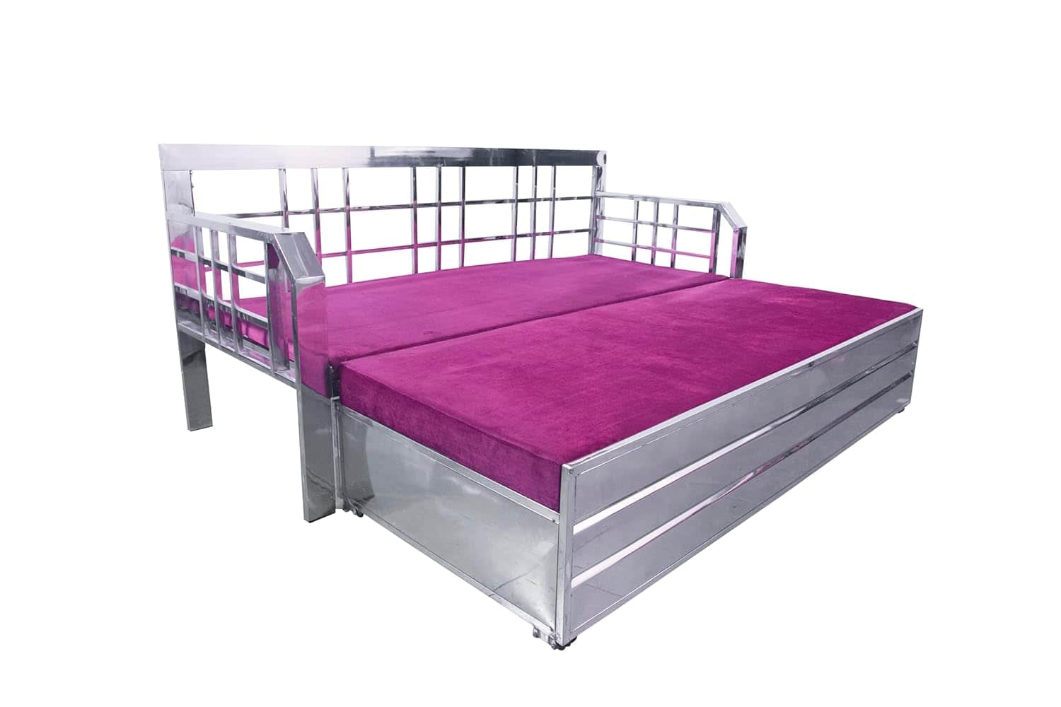 Steel Sofa Cum Bed with Hydraulic Storage - front_view