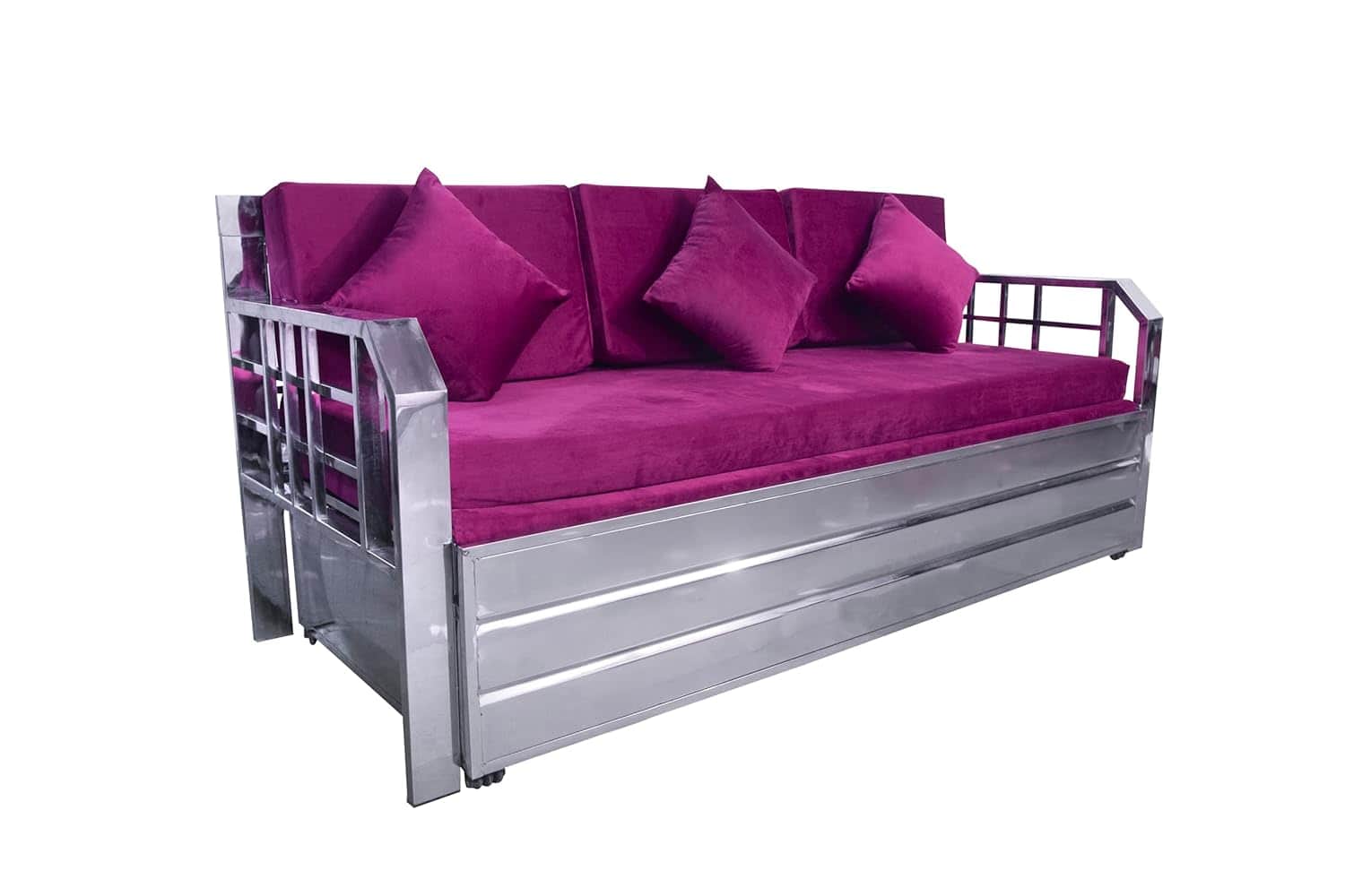 Steel Sofa Cum Bed with Hydraulic Storage - top_view