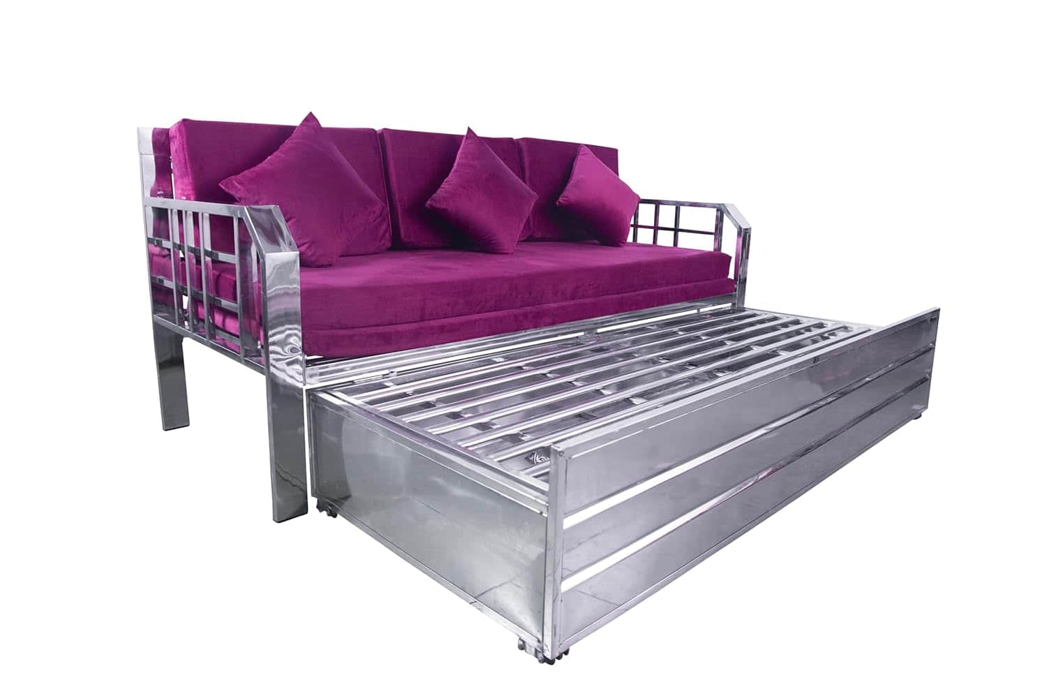 Steel Sofa Cum Bed with Hydraulic Storage - left_view