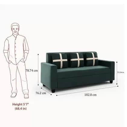 Neoxy Wood fabric 3+1+1 sofa set - rear_view