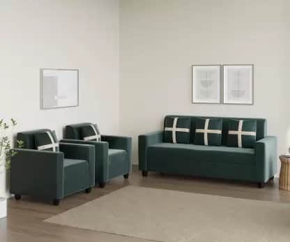 Neoxy Wood fabric 3+1+1 sofa set - front_view