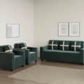Neoxy Wood fabric 3+1+1 sofa set - front_view
